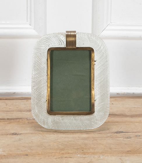20th Century Murano Clear Glass Picture Frame
