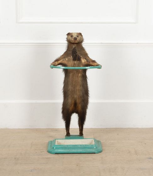 SALE: 19th Century French Taxidermy Badger Umbrella Stand DA4840795