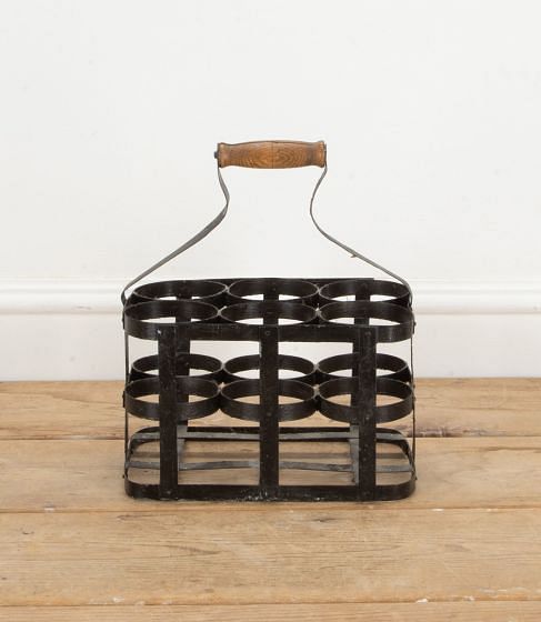 20th Century French Painted Metal Wine Carrier