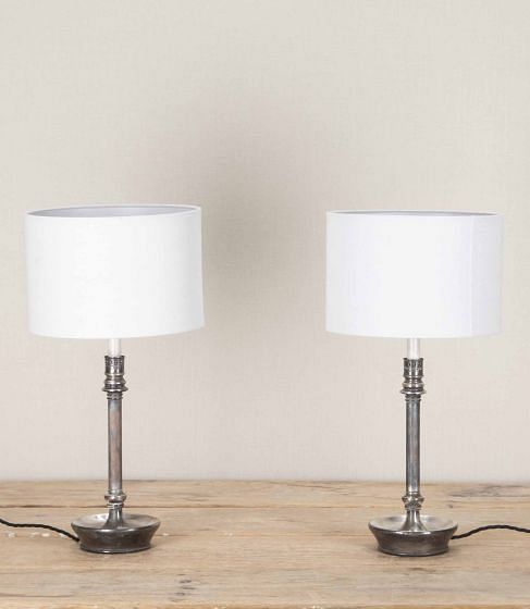 Pair of Mid-Century Spanish Silver Plated Table Lamps