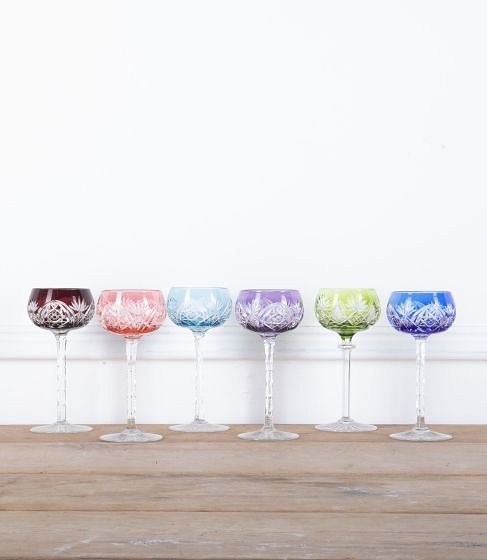 Harlequin Crystal Hock Wine Glasses