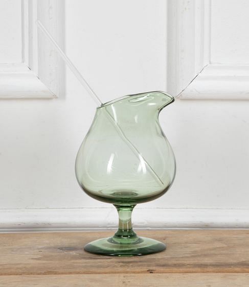 Mid-Century Whitefriars for Asprey Green Cocktail Mixing Jug and Stirrer