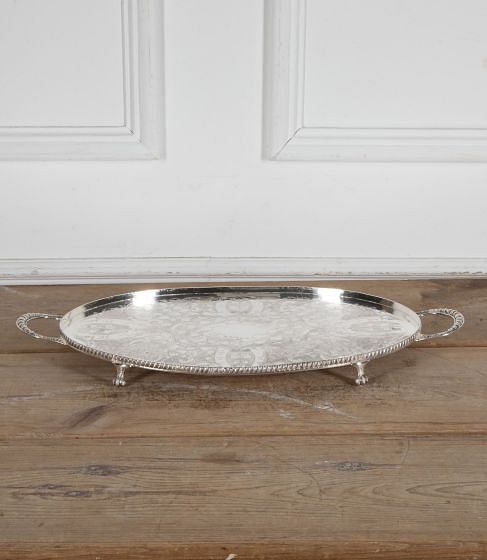 20th Century Hand Chased Twin Handled Serving Tray DA5840277
