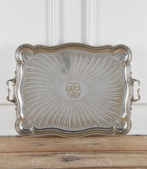Exceptional Large 19th Century French Christofle Silver Plated Serving Tray