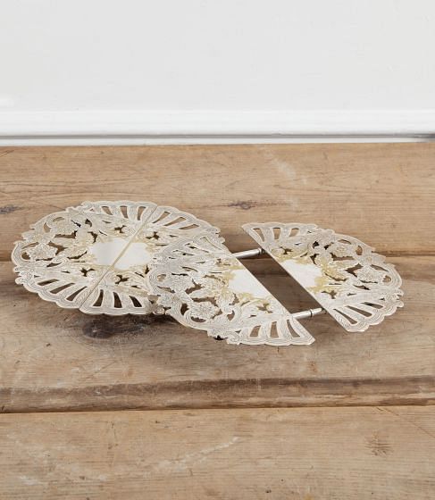 Pair of 20th Century American Silver Plated Expanding Trivet Stands