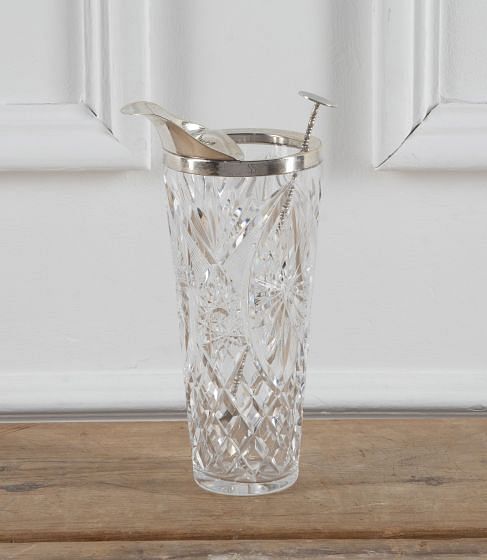 20th Century German Superb Cut Crystal & Silver Plated Cocktail Stirring Jug
