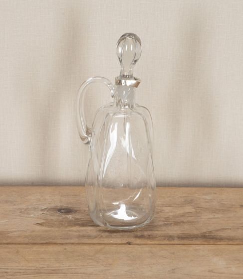 Early 20th Century Art Nouveau Silver Rim Claret Jug Decanter & Stopper