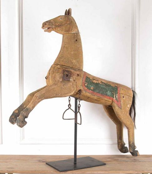 19th Century French Wooden Folk Art Horse