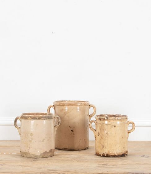 Collection of Three Early Italian Preserving  Pots