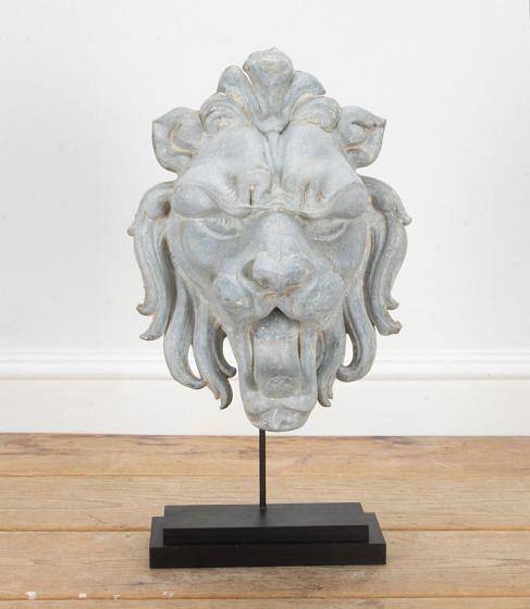 Large 19th Century French Zinc Lion Head