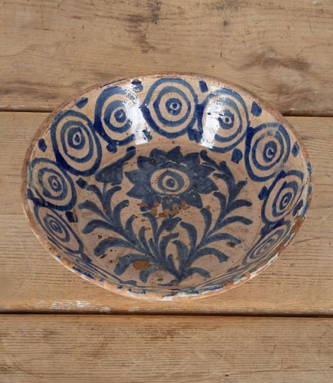 Late 19th Century Spanish Blue and White Fajalauza Bowl