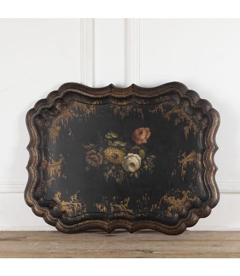 Large 19th Century English Papier Mache Tray