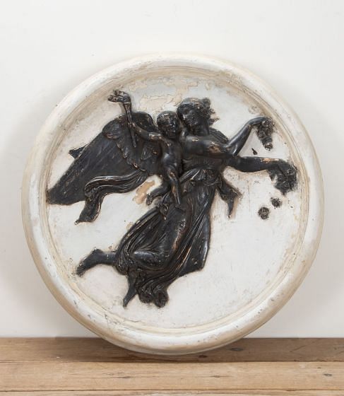 Large 19th Century Plaster Roundel After 'Day' by Bertel Thorvaldsen