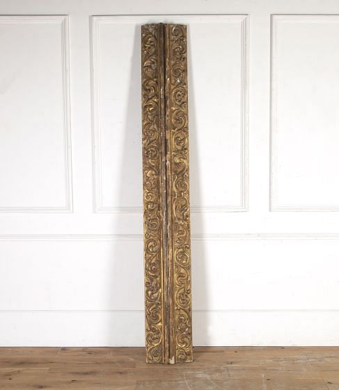 Two Lengths of 18th Century Carved Giltwood