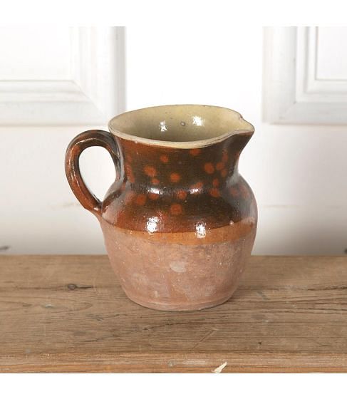 19th Century French Chestnut Brown Glazed Jug