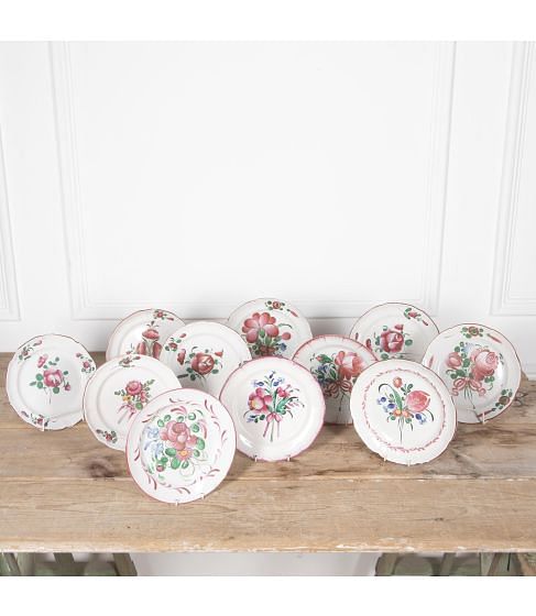 Collection of Eleven 18th Century Strasbourg Plates