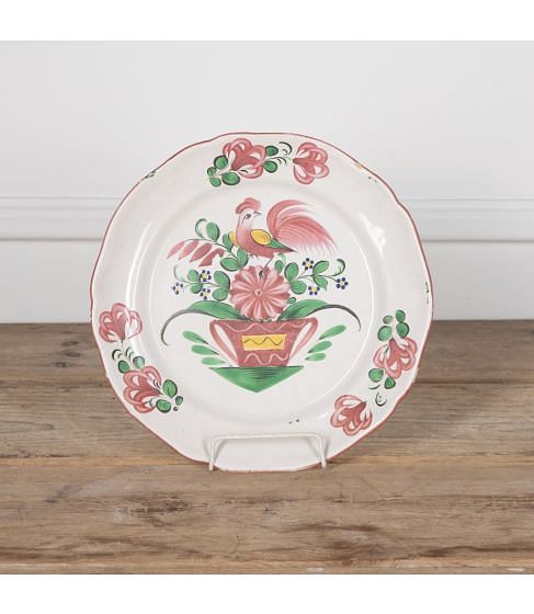 18th Century Strasbourg Platter with Cockerel Decoration