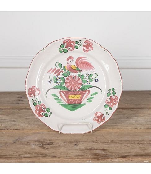 18th Century Strasbourg Platter with Cockerel Decoration