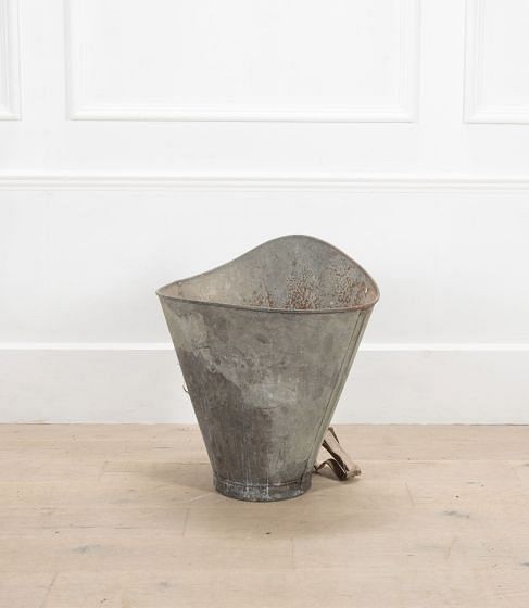 19th Century French Zinc Grape Picking Hod