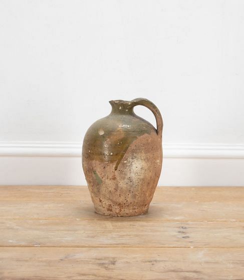 19th Century French Jug with Green Glaze