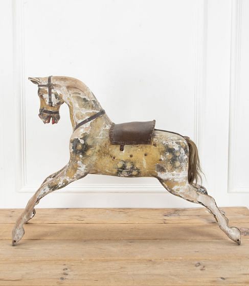 19th Century G J Lines Brothers Carved Wooden Horse