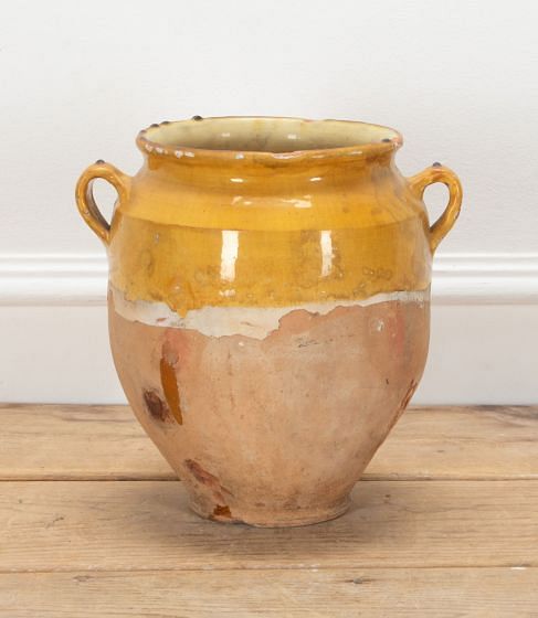 19th Century Confit Pot with Yellow Glaze