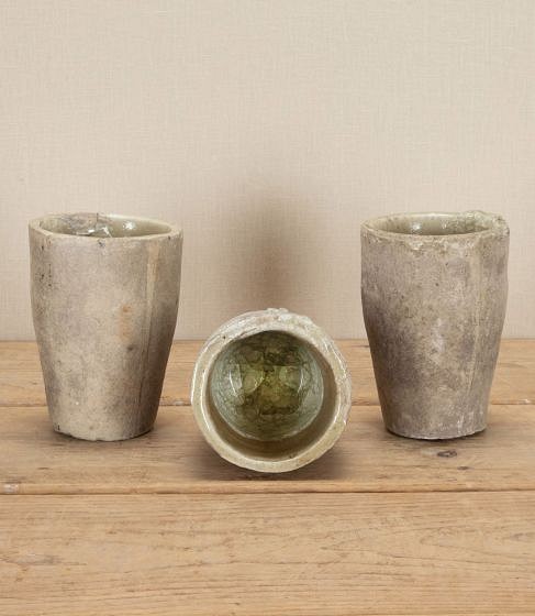 Set of Three 20th Century French Glass Smelting Crucibles