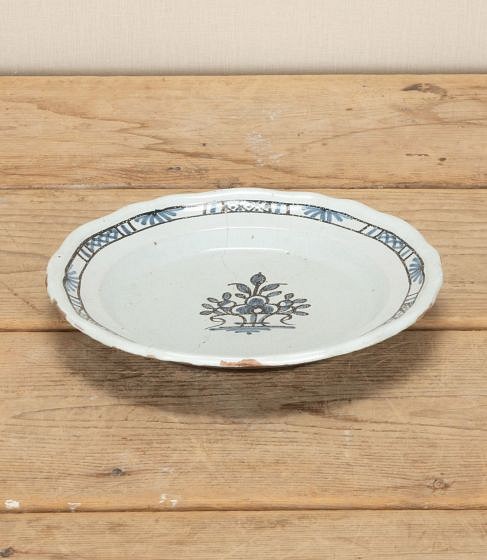 18th Century French Blue and White Faience Plate