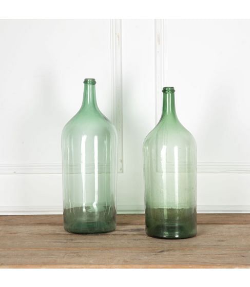 Pair of 19th Century Large Italian Glass Proving Bottles