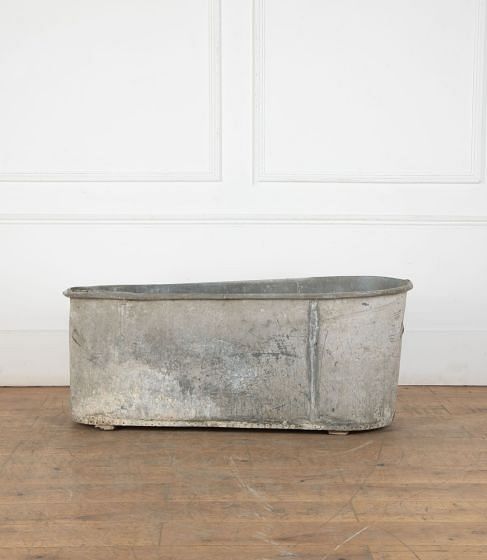 20th Century French Zinc Slipper Bath