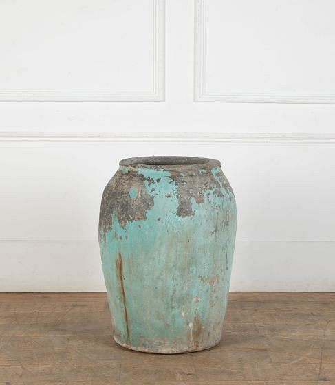 French 19th Century Painted Olive Pot
