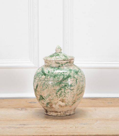 19th Century Italian Yeast Jar with Lid