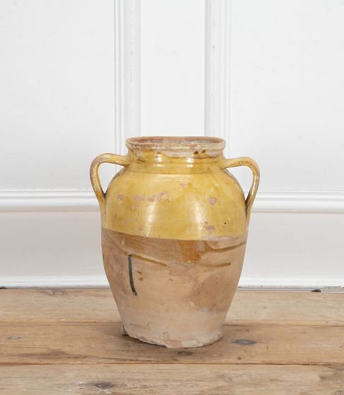 19th Century Italian Yellow Glaze Storage Jar