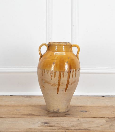 19th Century Italian Yellow Glaze Storage Jar