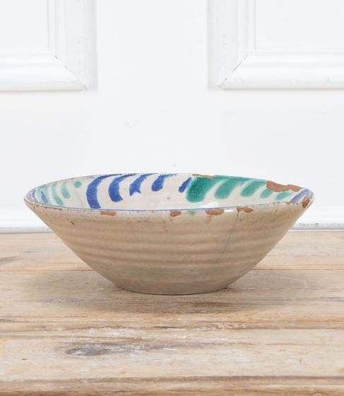 19th Century Spanish Hand Painted Fajalauza Bowl
