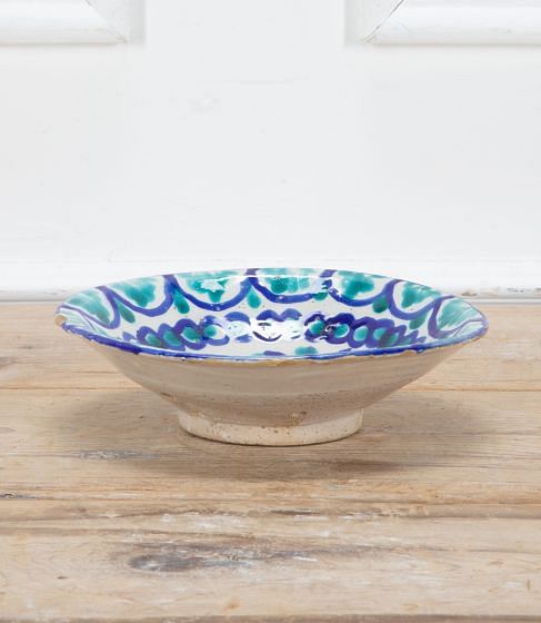 19th Century Spanish Hand Painted Fajalauza Bowl