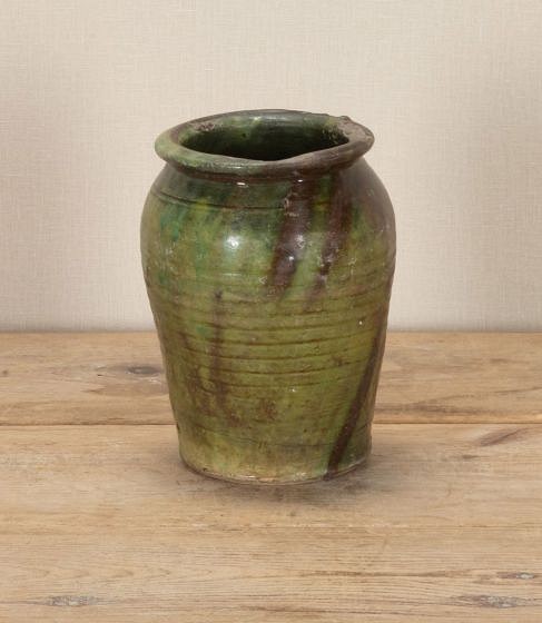 19th Century Spanish Green Glazed Vase
