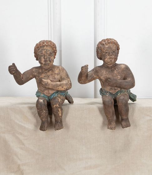 Pair of 19th Century Spanish Terracotta Cherubs