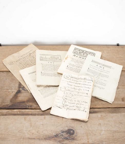 Collection of Six 17th-19th Century French Documents