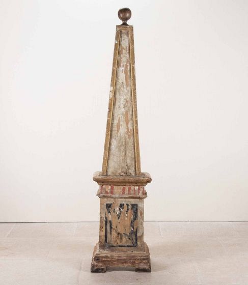18th Century Italian Wooden Painted Obelisk