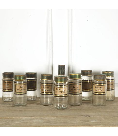Set of Ten 19th Century Apothecary Jars