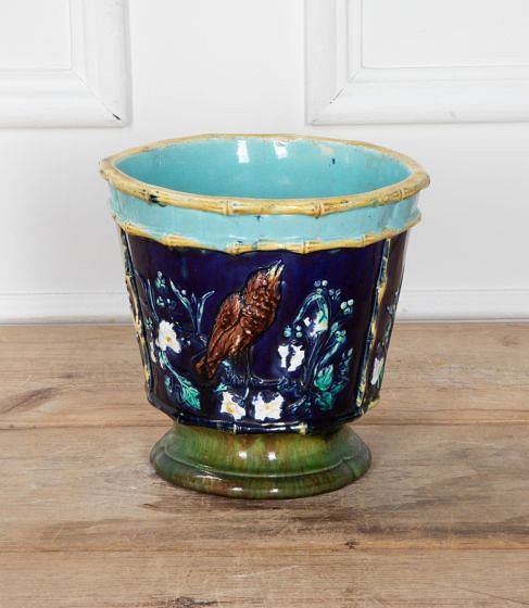 19th Century Joseph Holdcroft Majolica Cachepot