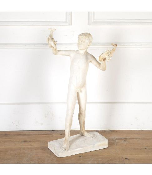 SALE: Plaster Maquette Sculpture of a Young Boy