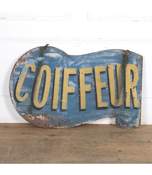 Large 20th Century French Trade Sign "COIFFEUR"