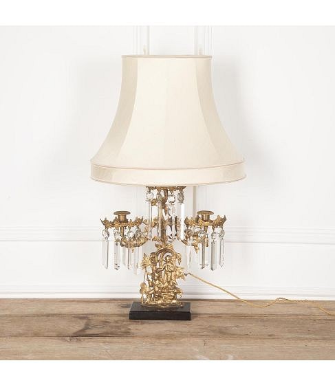 SALE: 19th Century Gilt Metal Chandelier Table Lamp