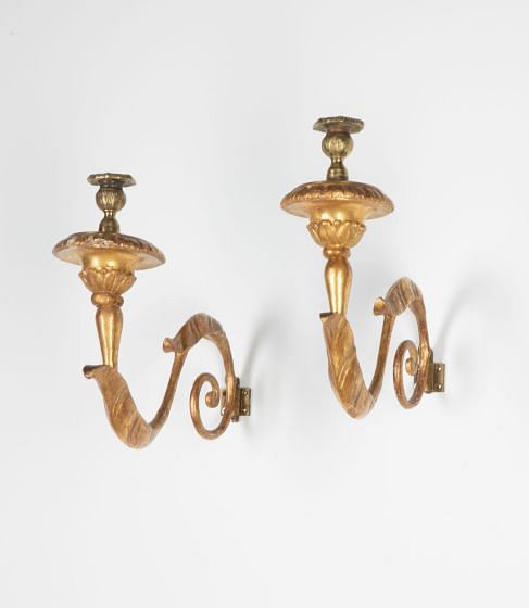 Pair of 19th Century Giltwood Wall Candle Sconces