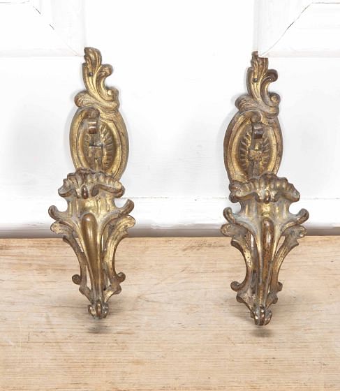 Pair of 20th Century French Gilt Metal Curtain Stays