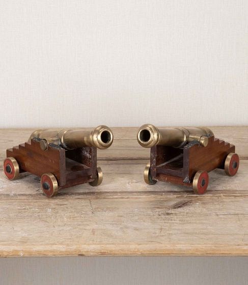 Pair of 20th Century Scratch Built Naval Desk Cannons