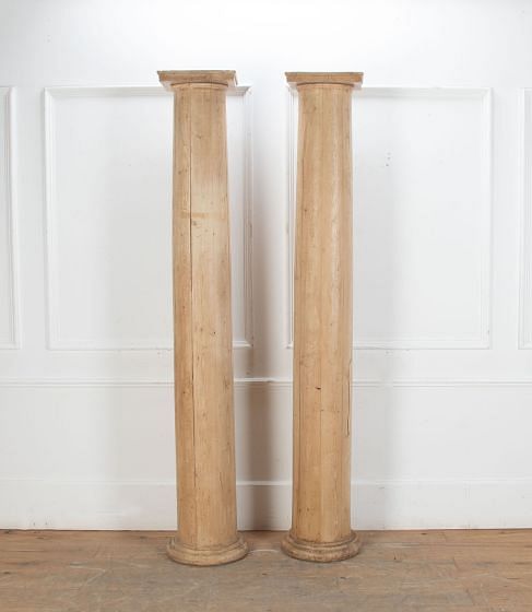 Pair of 19th Century Pine Columns