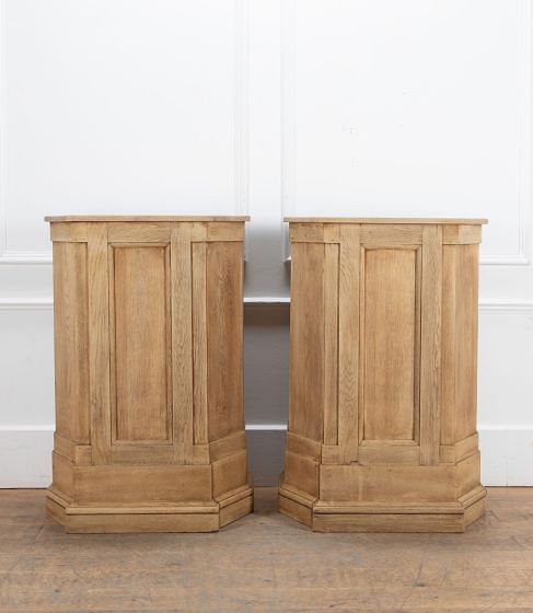 Pair of Large 19th Century Oak Pedestals